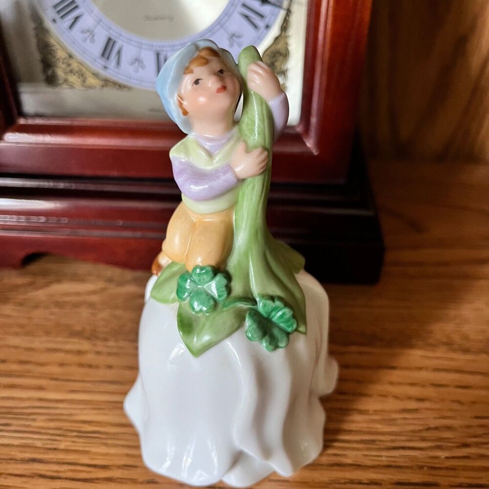 Vintage Avon Good Luck Elf Fairy Leprechaun 5" Porcelain Bell Figurine 1983